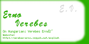 erno verebes business card